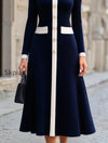 ribbed-knit-bow-collar-a-line-midi-dress