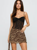 Feed The Soul Mini Skirt Brown / Zebra