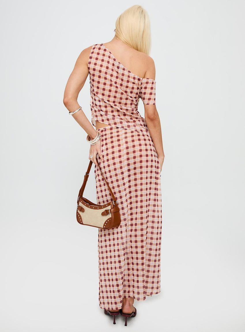 Surina Skirt Peach Check