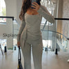 y2k-tie-up-wrap-v-neck-two-piece-pants-set