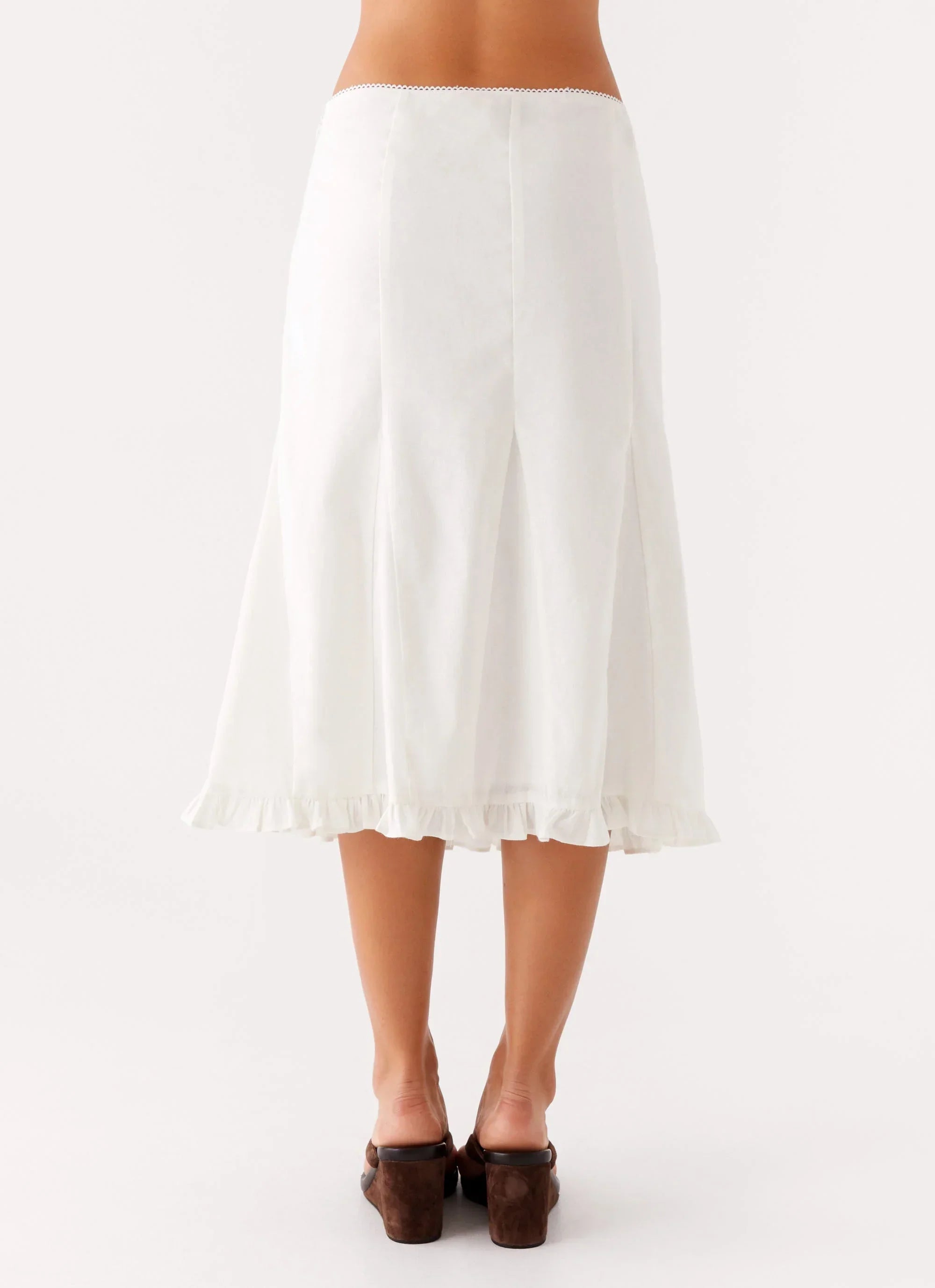 Alec Midi Skirt - White