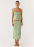Bahama Low Rise Midi Skirt - Blurred Lime