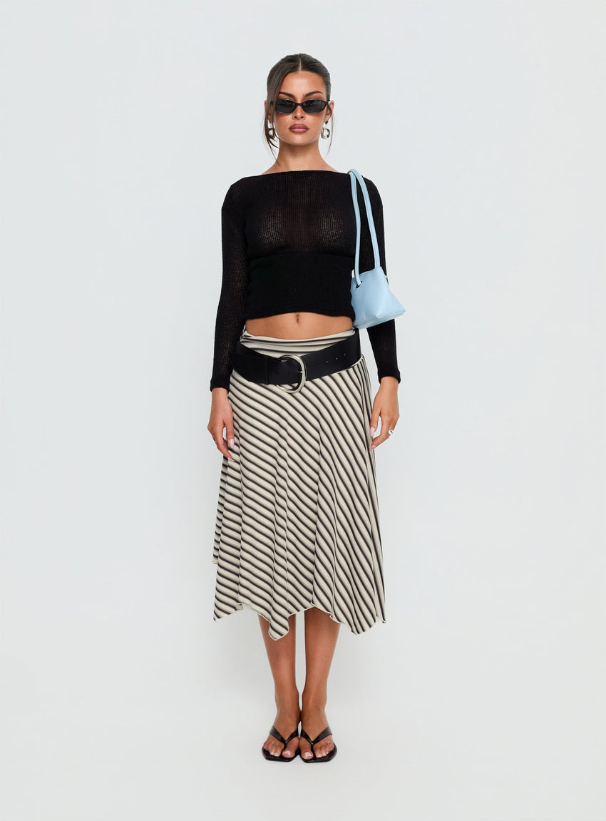 Eladia Cinched Long Sleeve Top Black