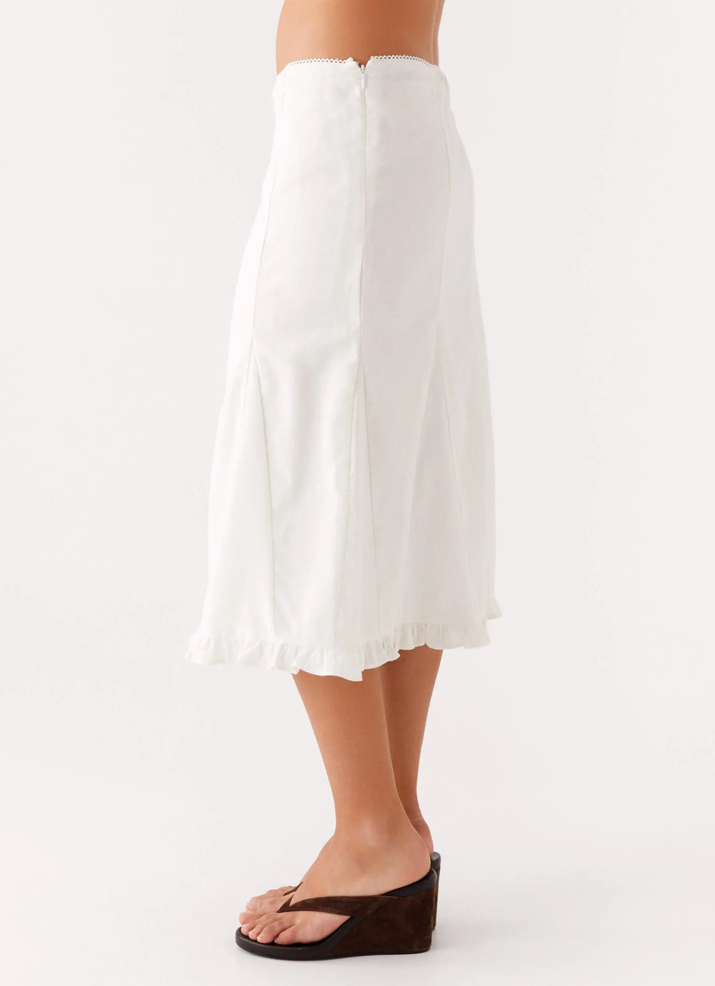 Alec Midi Skirt - White