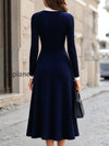 ribbed-knit-bow-collar-a-line-midi-dress