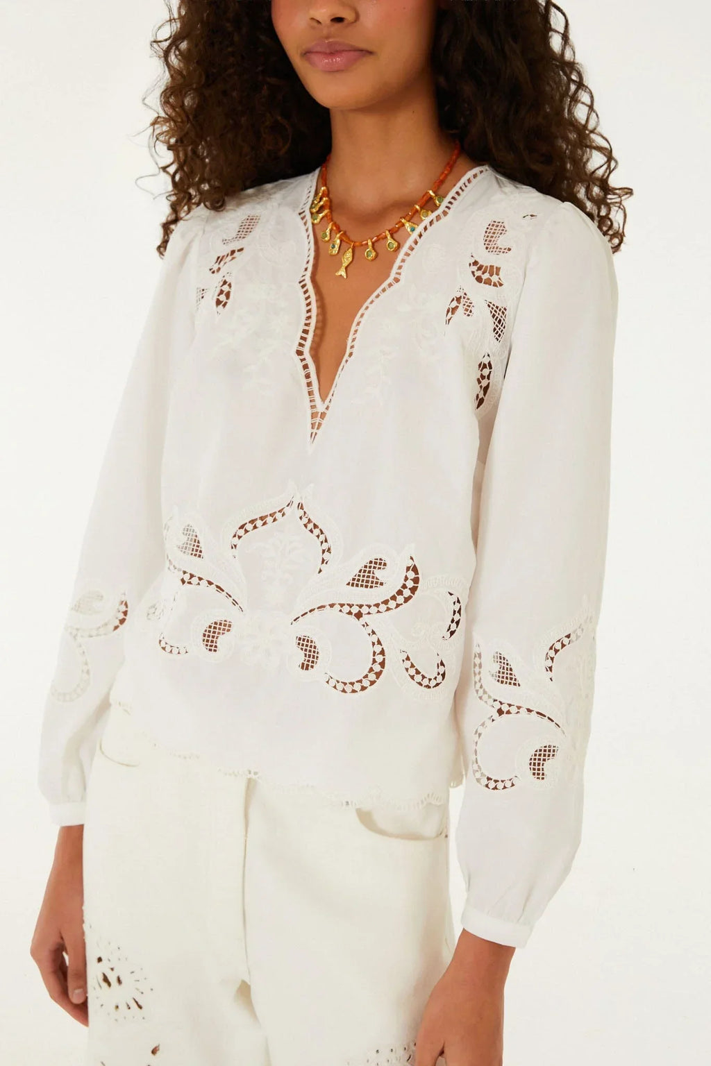 Off-White Richelieu Long Sleeve Blouse