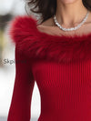 off-the-shoulder-faux-fur-collar-ribbed-knit-sweater