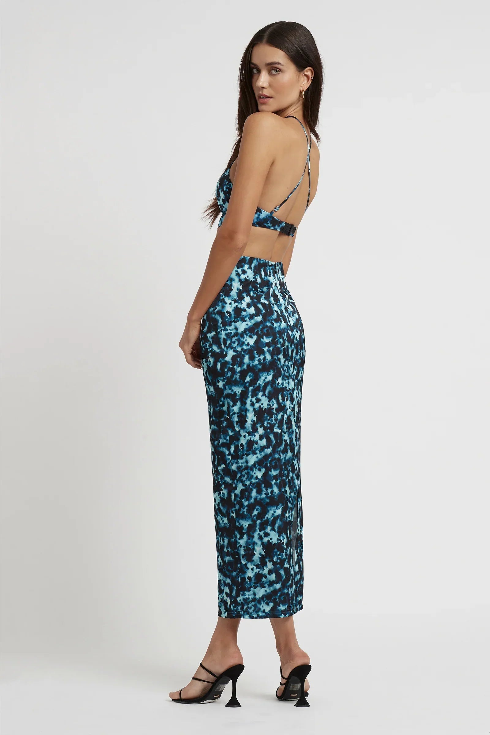 Martinez Dress - Blue Ink Print