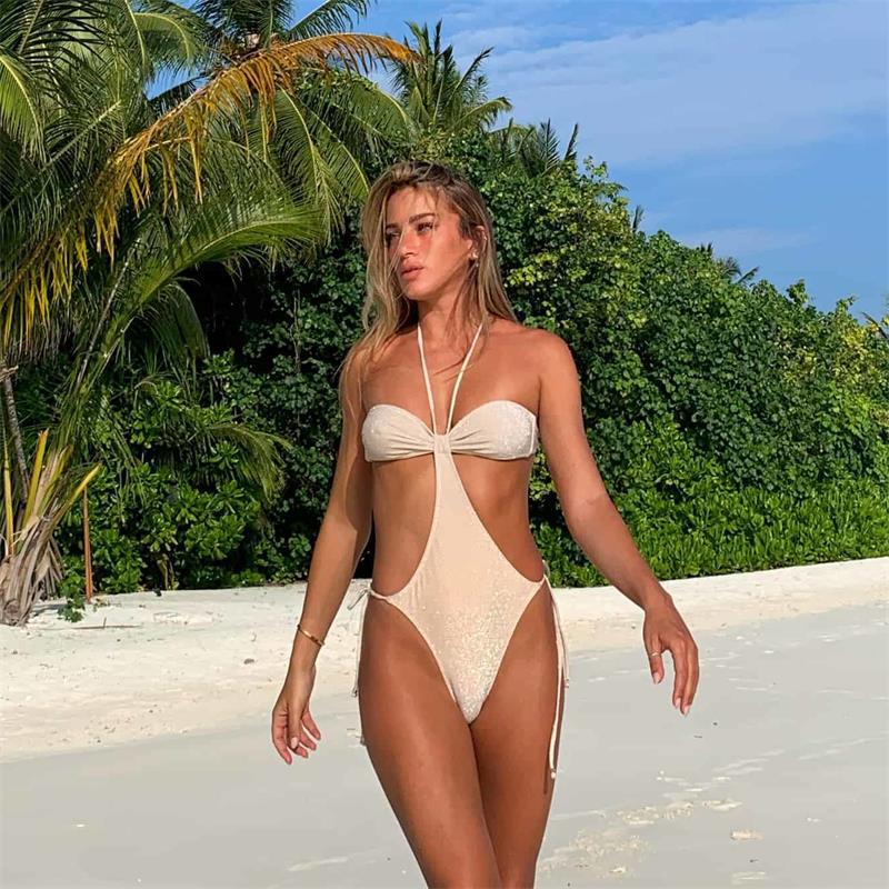 TIe Hollow Bow One Piece Swimwear