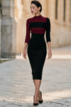 color-block-mock-neck-ribbed-knit-midi-dress