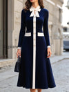 ribbed-knit-bow-collar-a-line-midi-dress