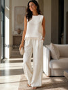 sleeveless-textured-top-and-wide-leg-pants-set-with-frayed-hem-detail