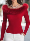 off-the-shoulder-faux-fur-collar-ribbed-knit-sweater