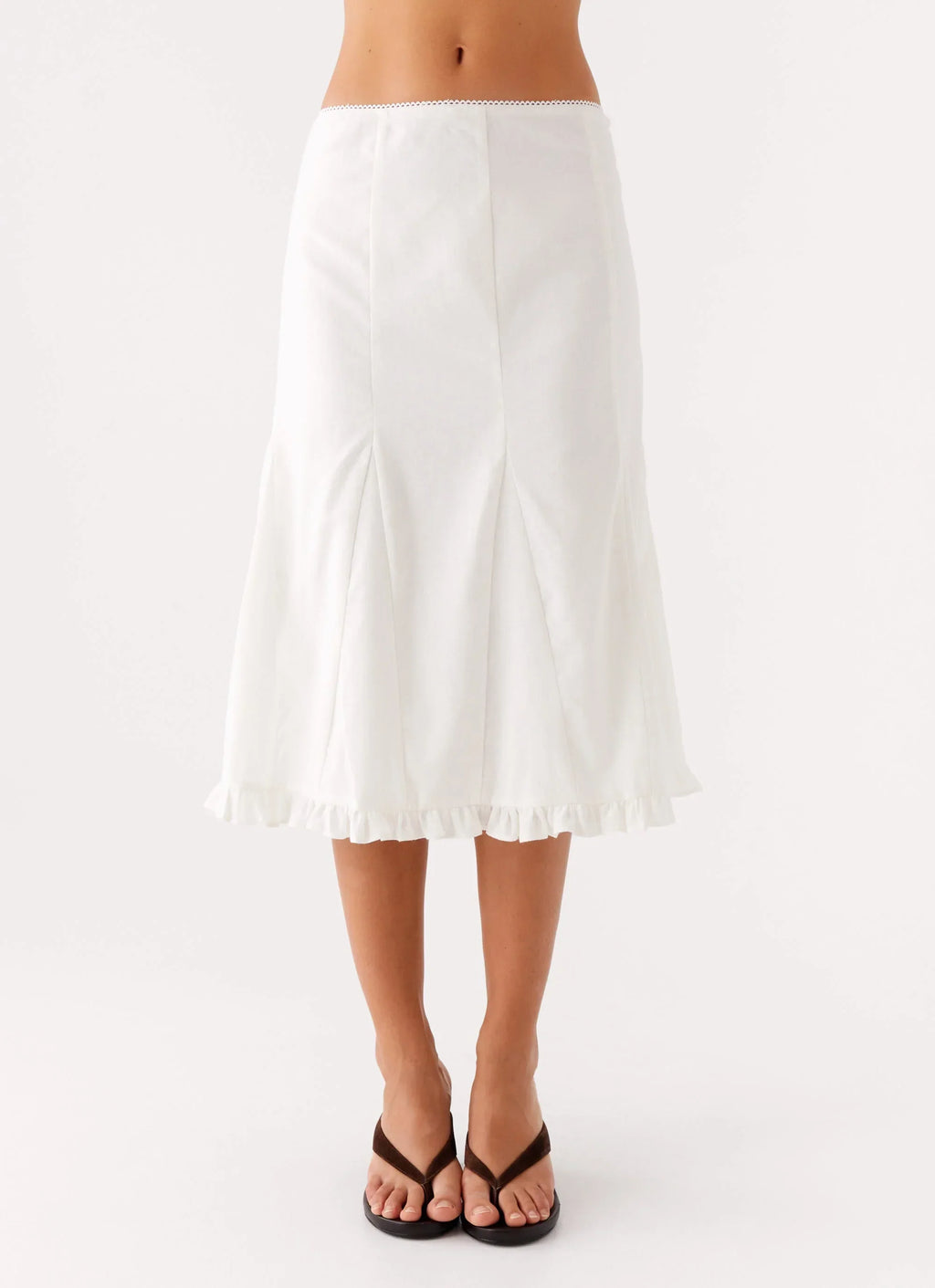 Alec Midi Skirt - White
