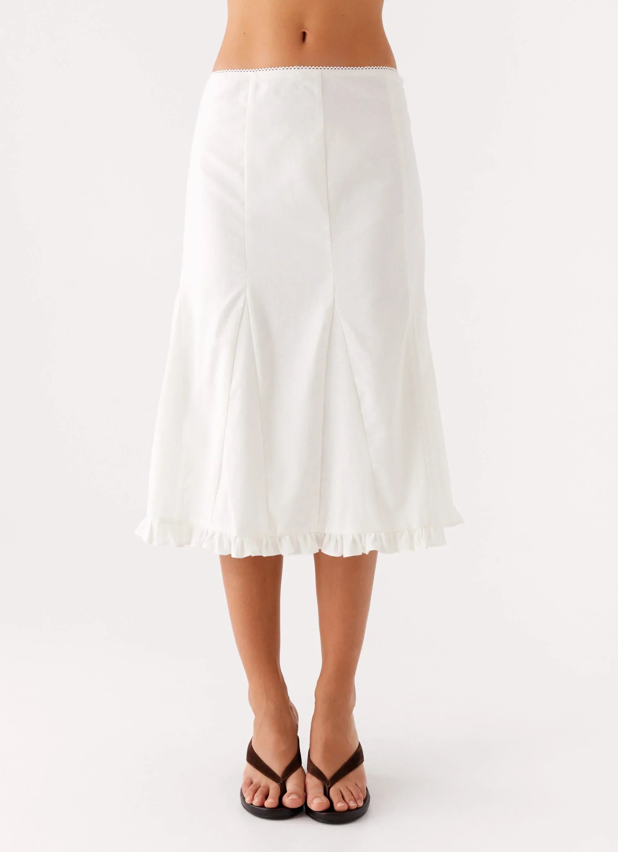 Alec Midi Skirt - White