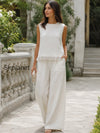 sleeveless-textured-top-and-wide-leg-pants-set-with-frayed-hem-detail