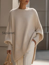 oversized-beige-knit-poncho-sweater